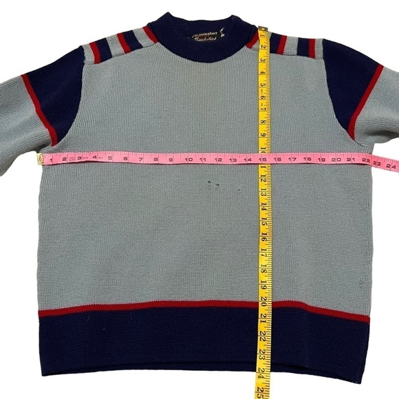 Vintage Columbia Knit Thunderbird Wool Sweater Size Large **flawed** - Picture 7 of 11